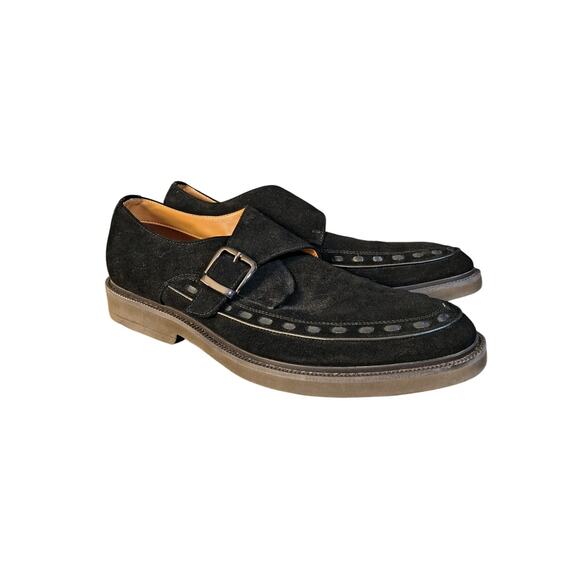 Steve Madden Men's Striker Single Monk Strap Loafer in black suede 10.5 M - Picture 1 of 6